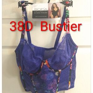 Sofia Intimates ~ Lace & Satin Bustier 'Enchanted Garden' 38D *NWT*